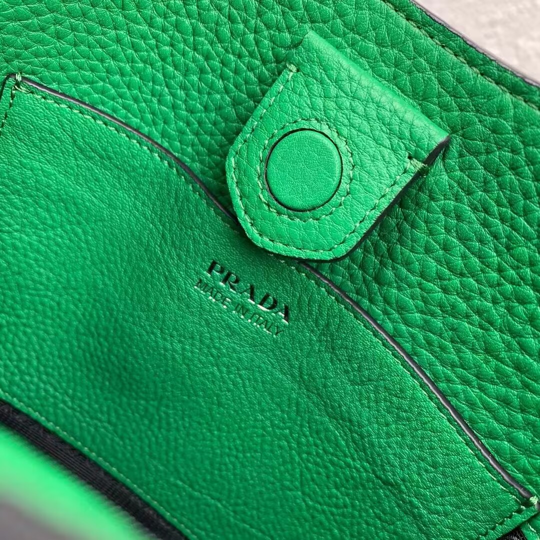 Prada Leather mini shoulder bag 1BH191 Green