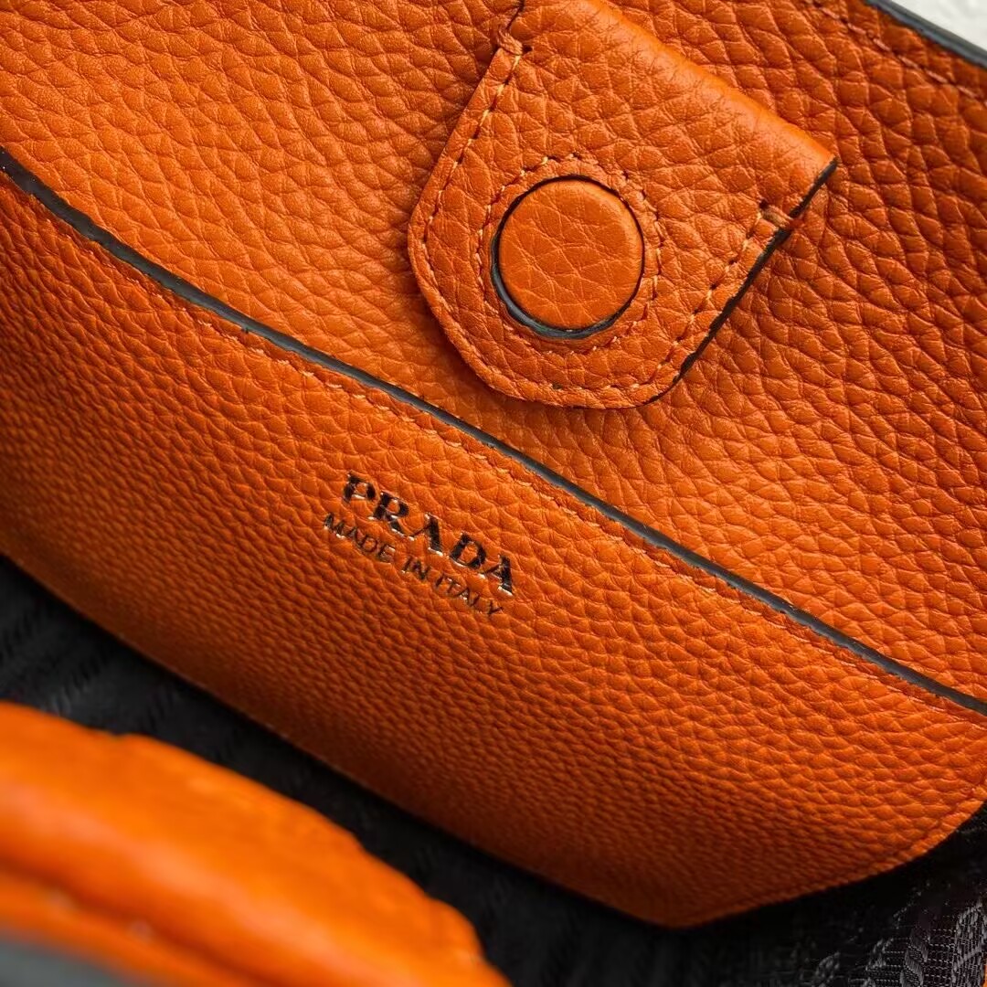 Prada Leather mini shoulder bag 1BH191 Papaya