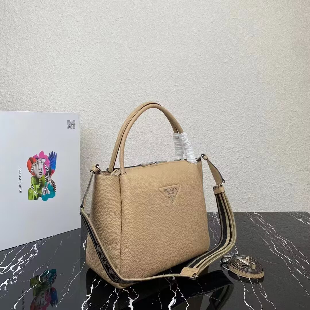 Prada Leather shoulder bag 1NC175 Sand Beige