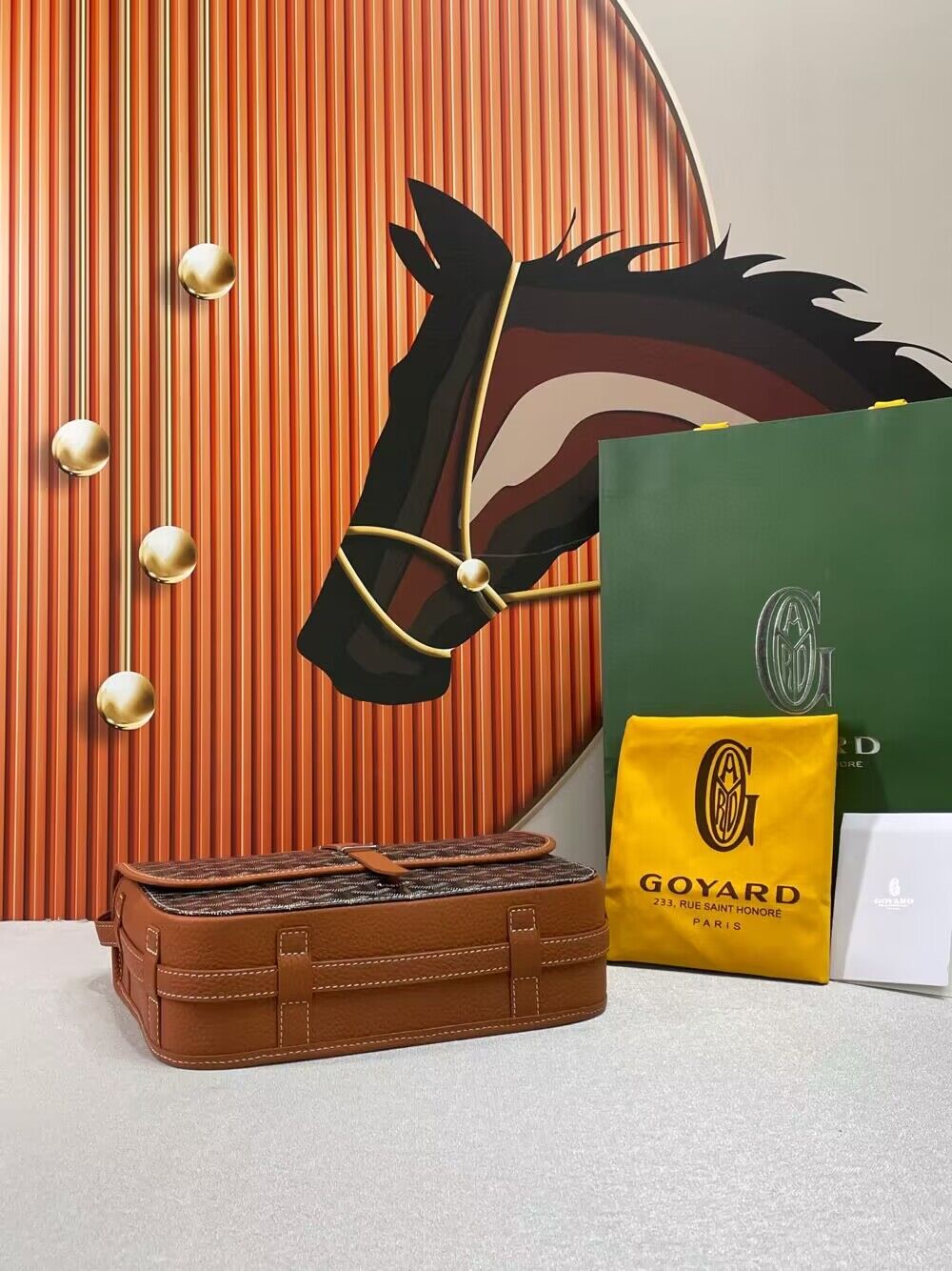 Goyard Calfskin Leather Delvedere MM Bag G36023 Brown