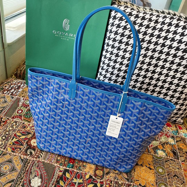 Goyard Calfskin Leather Tote Bag 20217 blue