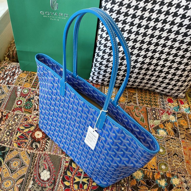 Goyard Calfskin Leather Tote Bag 20217 blue