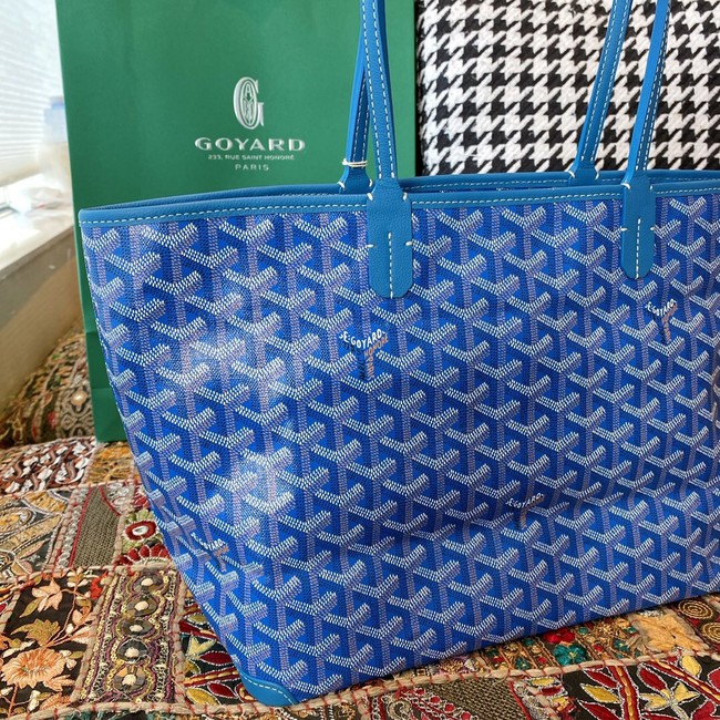 Goyard Calfskin Leather Tote Bag 20217 blue