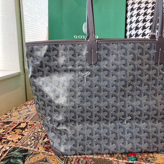 Goyard Calfskin Leather Tote Bag 20217 dark gray