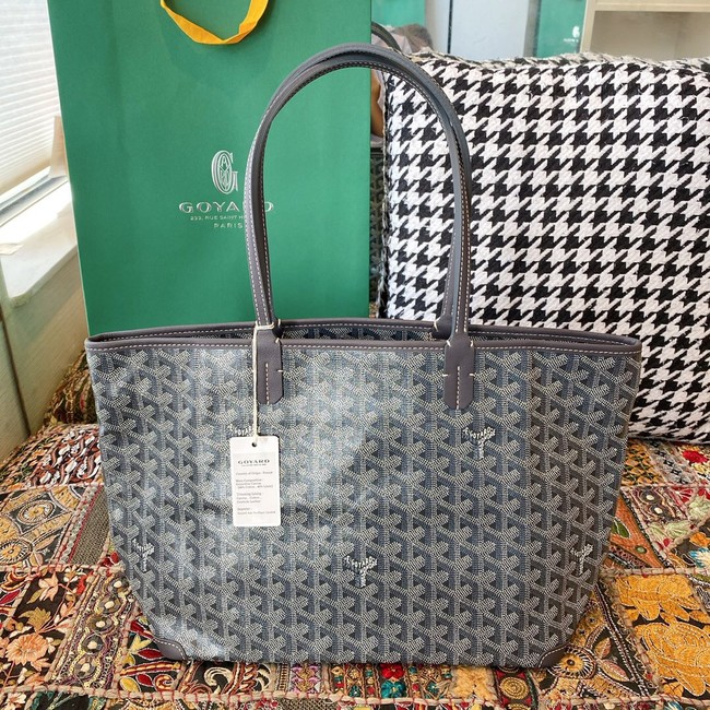 Goyard Calfskin Leather Tote Bag 20217 dark gray