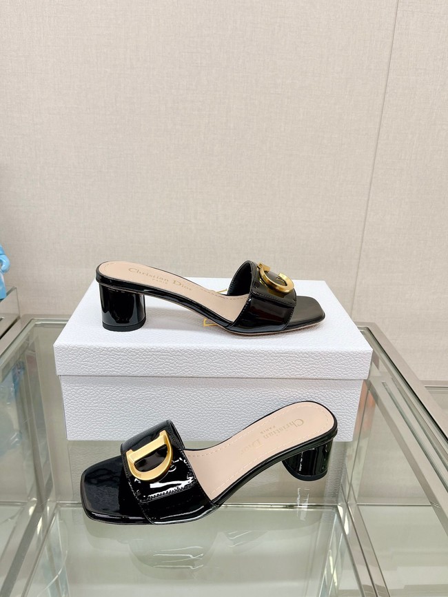 CEST DIOR HEELED SLIDE Patent Calfskin 93449-9