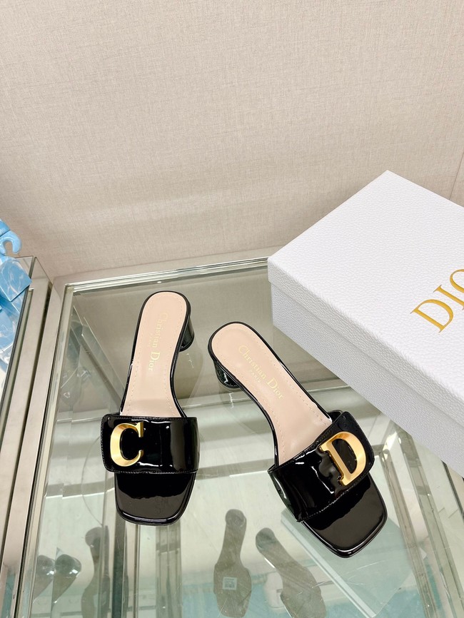 CEST DIOR HEELED SLIDE Patent Calfskin 93449-9