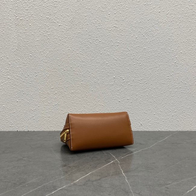 Celine CLUTCH WITH CHAIN IN TRIOMPHE LAMBSKIN 100382 TAN