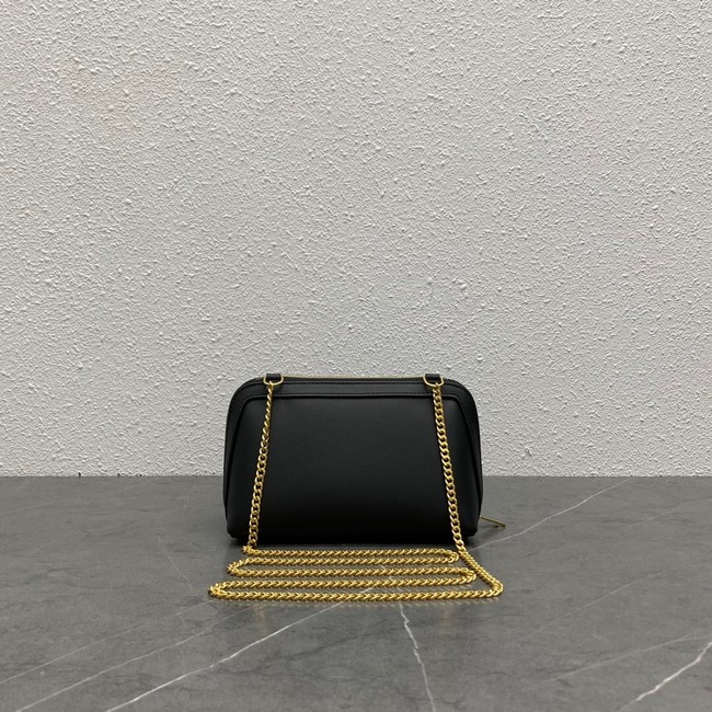 Celine CLUTCH WITH CHAIN IN TRIOMPHE LAMBSKIN 100382 black