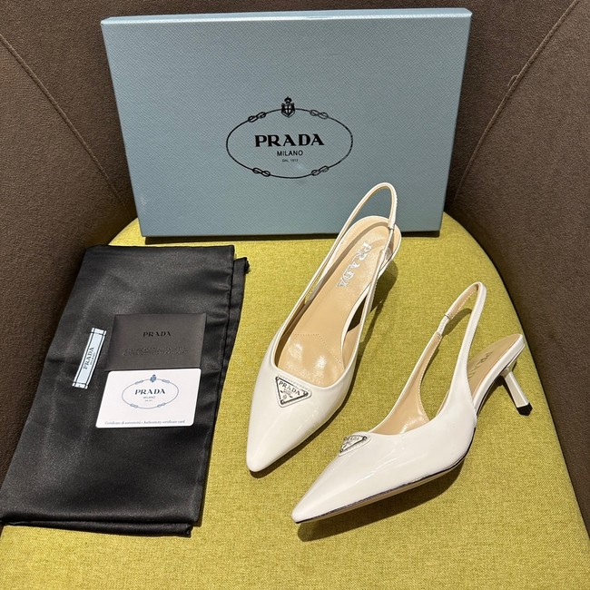 Prada Brushed leather slingback pumps 93512-3