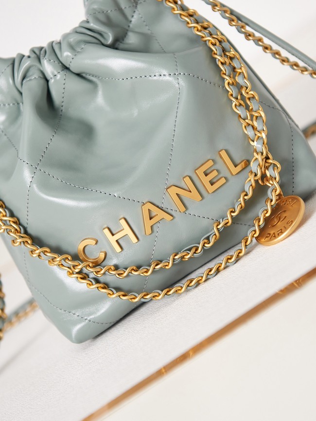 CHANEL 22 MINI HANDBAG AS3980 sky blue