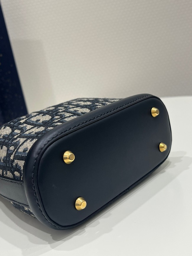 Dior Oblique Jacquard Drawstring Bag 3987 blue