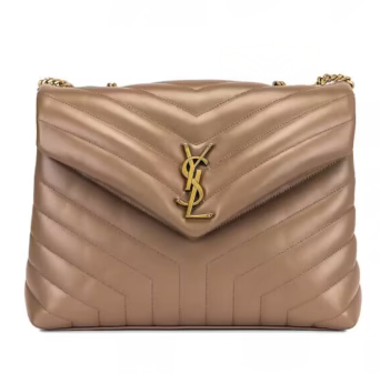 SAINT LAURENT Loulou Monogram medium quilted leather shoulder bag 74558 Khaki