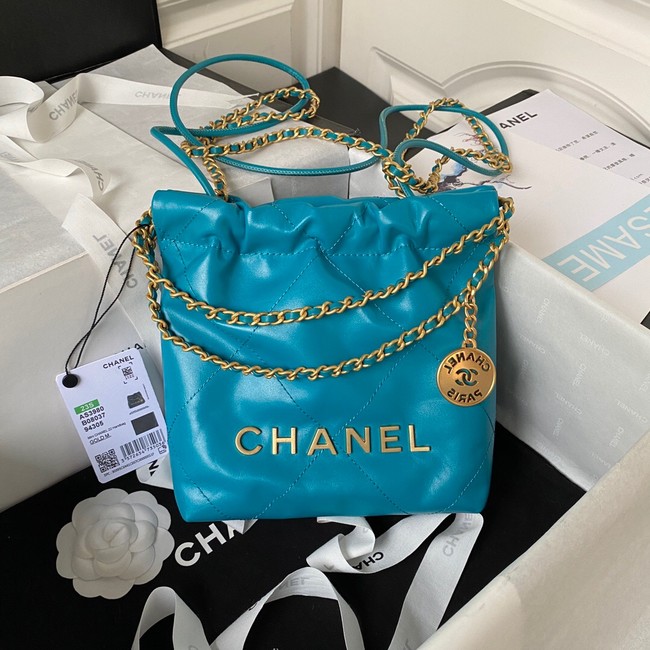 CHANEL 22 MINI HANDBAG AS3980 blue