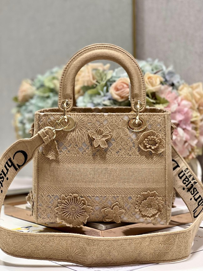  MEDIUM DIOR OR LADY D-LITE BAG M0565OIAU Natural 