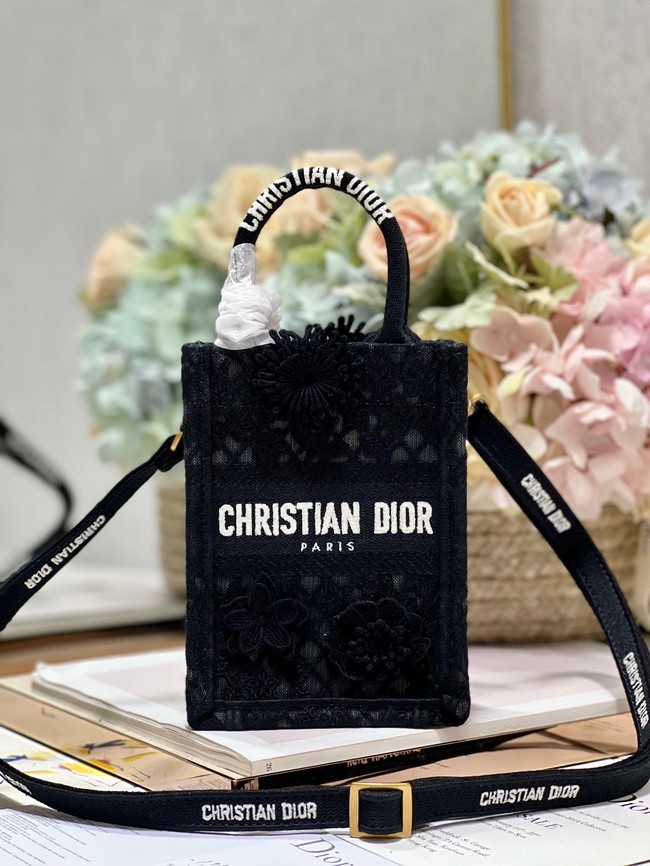 MINI DIOR BOOK TOTE PHONE BAG S5555CR black