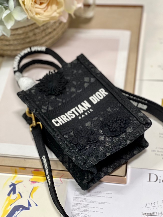 MINI DIOR BOOK TOTE PHONE BAG S5555CR black