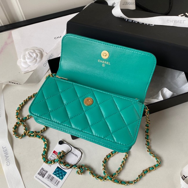 Chanel MINI FLAP BAG WITH TOP HANDLE AP3385 green