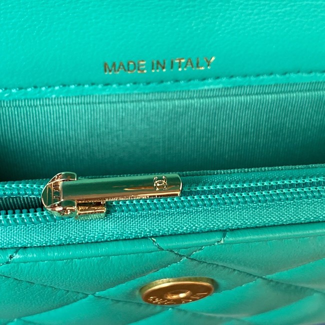 Chanel MINI FLAP BAG WITH TOP HANDLE AP3385 green