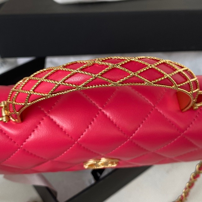Chanel MINI FLAP BAG WITH TOP HANDLE AP3385 red