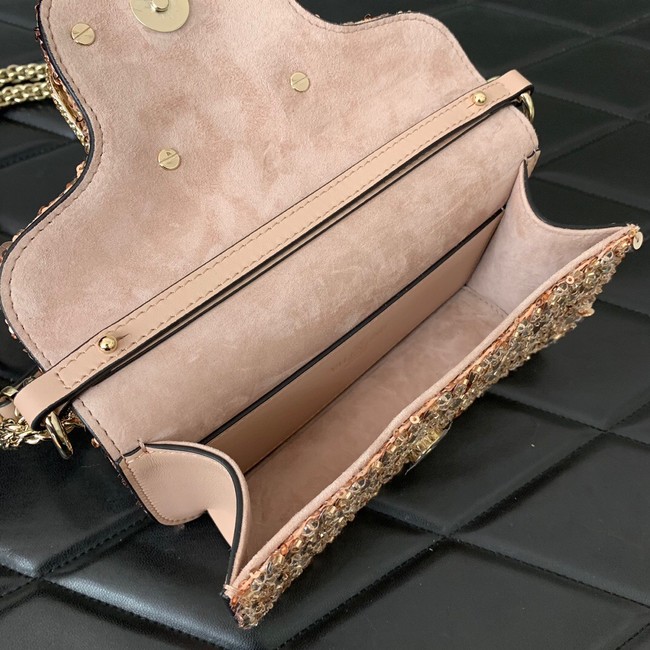 FENDI Baguette Mini sequin and leather bag 8BS017A-1