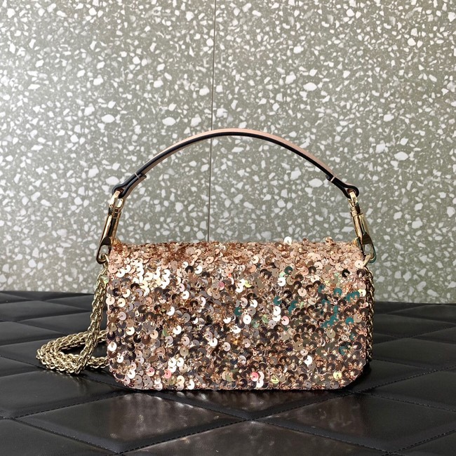 FENDI Baguette Mini sequin and leather bag 8BS017A-1