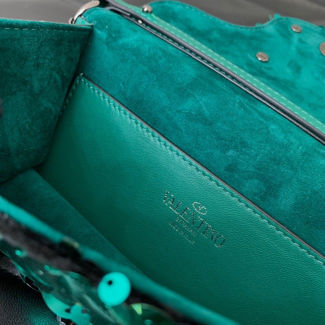 VALENTINO V-logo MINI LOCO sequin and leather bag WA0K53-3