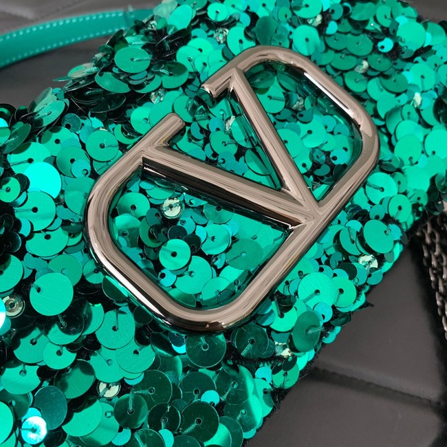 VALENTINO V-logo MINI LOCO sequin and leather bag WA0K53-3