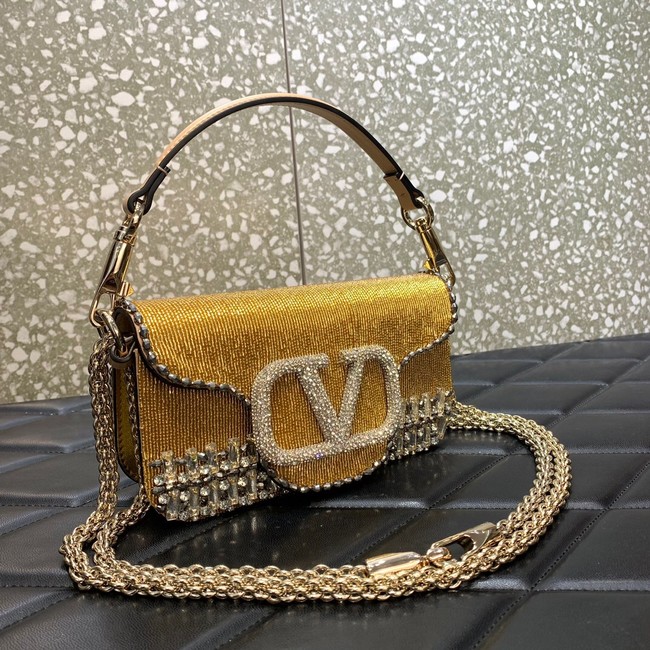 FENDI Baguette Mini Re-Edition bag beads 8BS017A gold