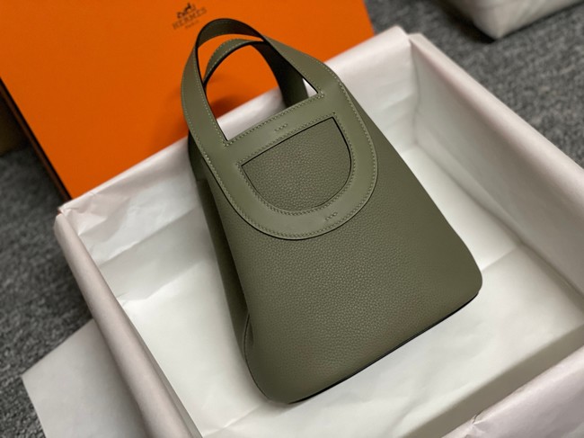 Hermes Original Togo Leather Bag H3602 blackish green