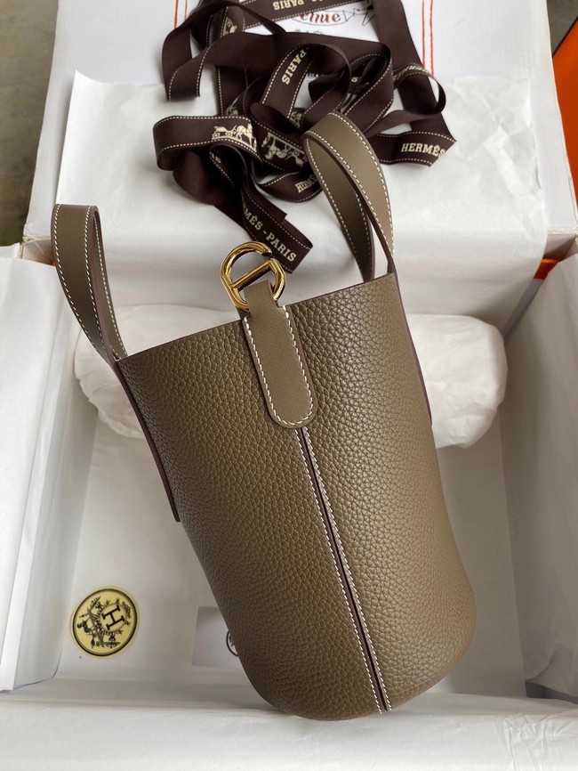 Hermes Original Togo Leather Bag H3602 dark gray