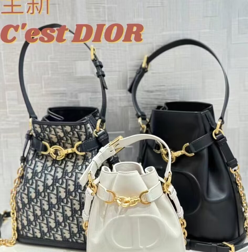 MEDIUM CEST DIOR BAG CD-Embossed Calfskin M2271UBHA Latte