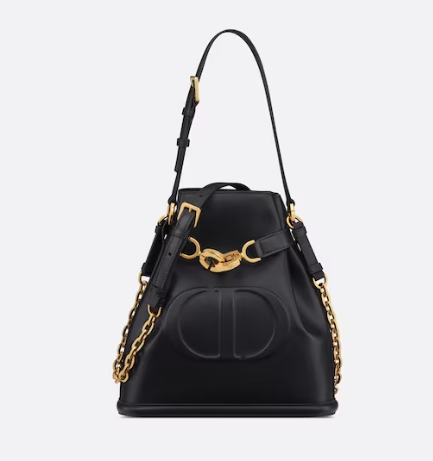 MEDIUM CEST DIOR BAG CD-Embossed Calfskin M2271UBHA black