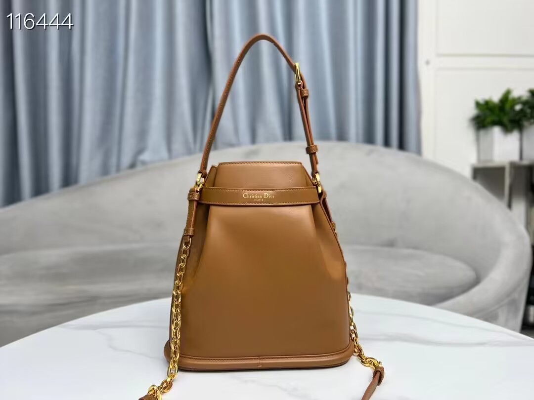 MEDIUM CEST DIOR BAG CD-Embossed Calfskin M2271UBHA  brown