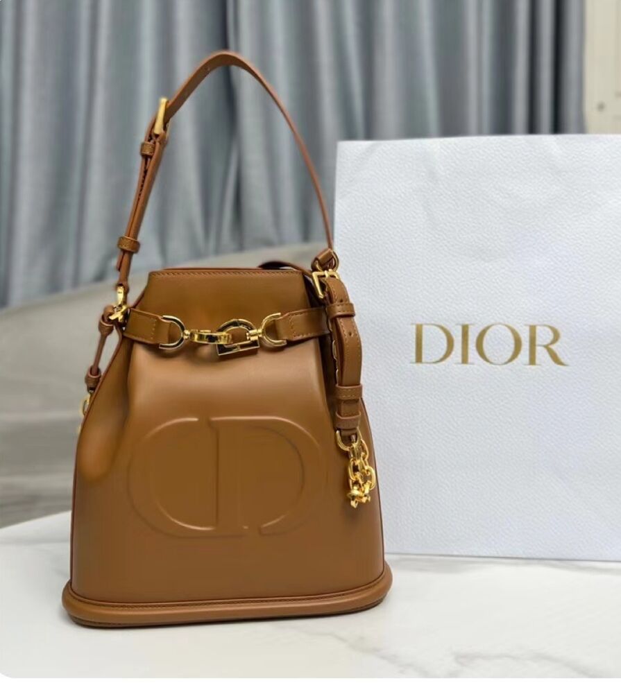 MEDIUM CEST DIOR BAG CD-Embossed Calfskin M2271UBHA  brown