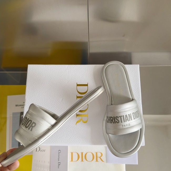 Dior EVERY-D SLIDE Gold-Tone Embossed Metallic Lambskin 93518-1