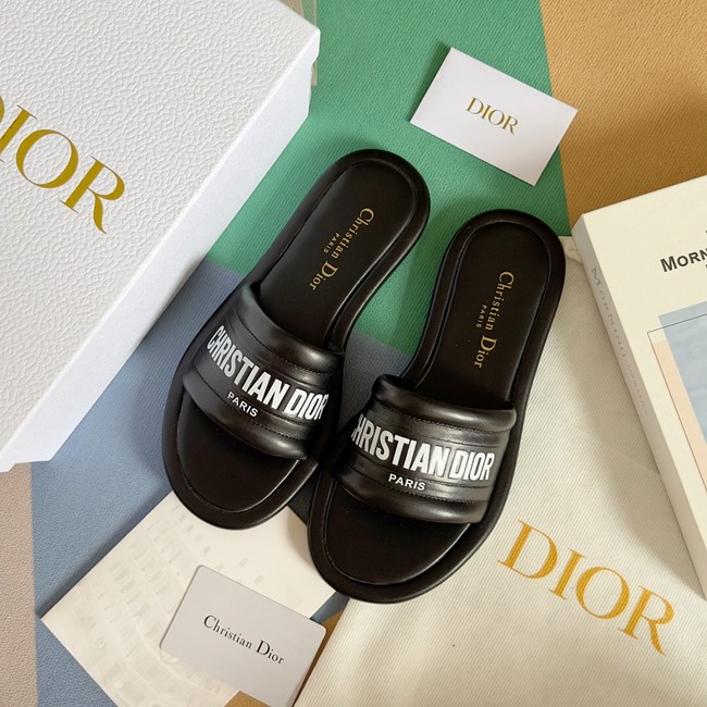 Dior EVERY-D SLIDE Gold-Tone Embossed Metallic Lambskin 93518-3