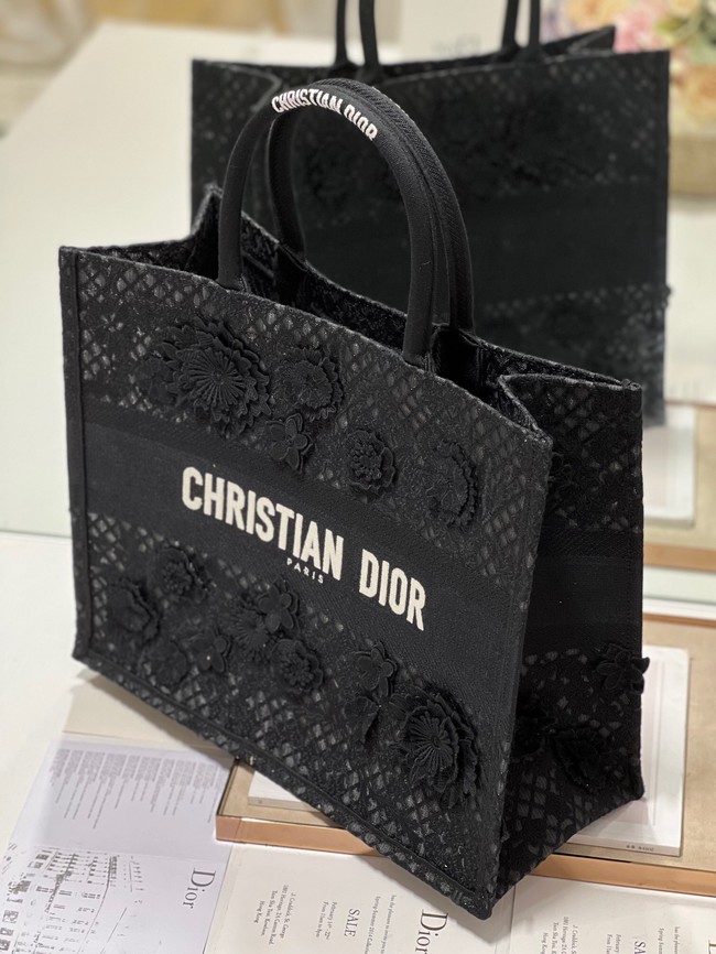 LARGE DIOR OR DIOR BOOK TOTE D-Lace Embroidery M1286ZTD-1