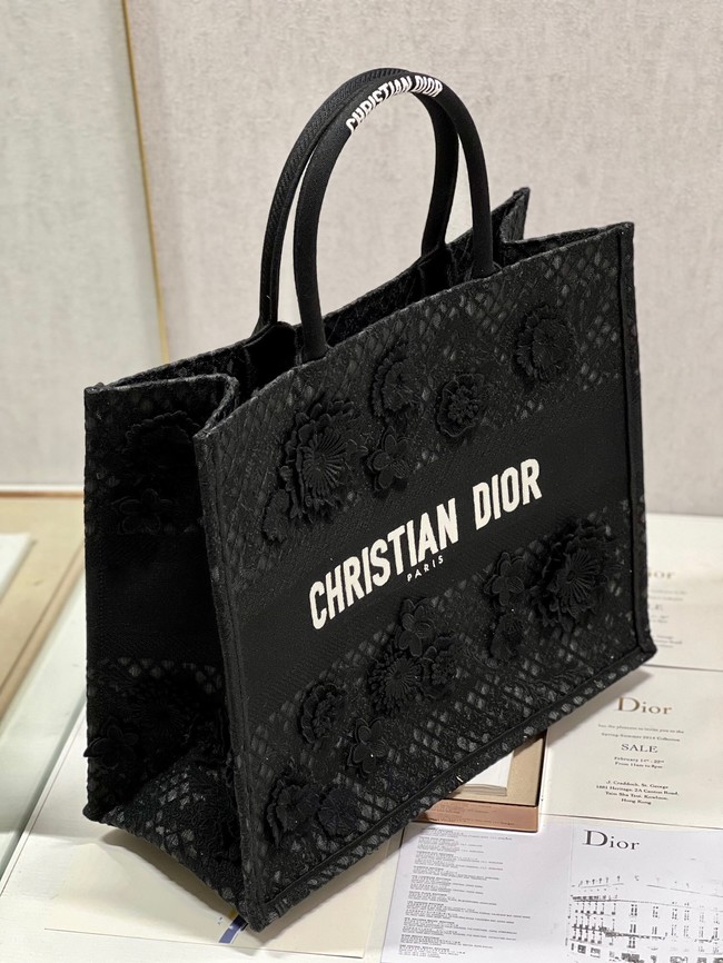 LARGE DIOR OR DIOR BOOK TOTE D-Lace Embroidery M1286ZTD-1