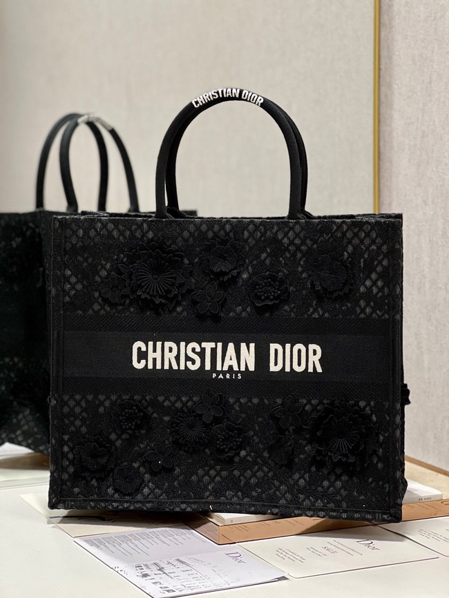 LARGE DIOR OR DIOR BOOK TOTE D-Lace Embroidery M1286ZTD-1