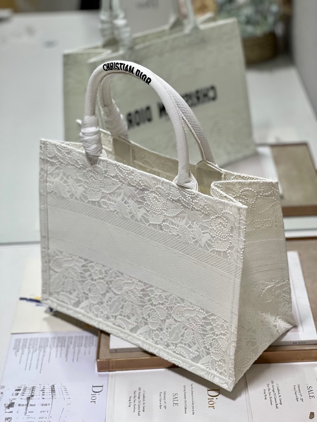 MEDIUM DIOR BOOK TOTE D-Lace Embroidery M1296ZE-6