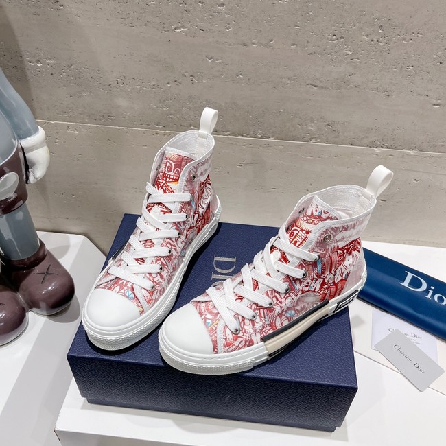 WALK N DIOR HIGH-TOP PLATFORM SNEAKER Dior Oblique Embroidered Cotton 93515-3