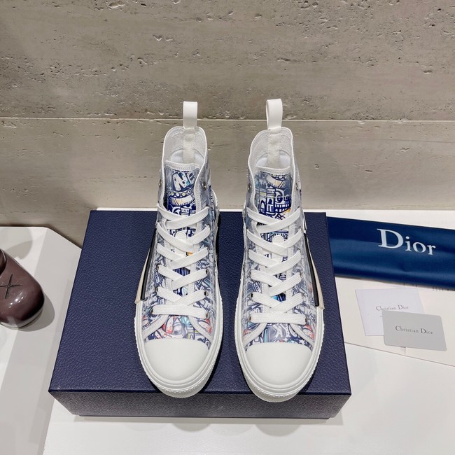 WALK N DIOR HIGH-TOP PLATFORM SNEAKER Dior Oblique Embroidered Cotton 93515-4
