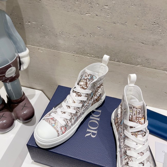 WALK N DIOR HIGH-TOP PLATFORM SNEAKER Dior Oblique Embroidered Cotton 93515-5