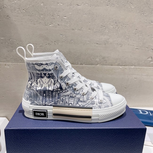 WALK N DIOR HIGH-TOP PLATFORM SNEAKER Dior Oblique Embroidered Cotton 93515-6