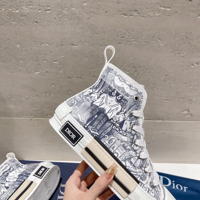 WALK N DIOR HIGH-TOP PLATFORM SNEAKER Dior Oblique Embroidered Cotton 93515-6