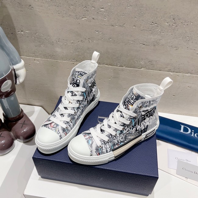 WALK N DIOR HIGH-TOP PLATFORM SNEAKER Dior Oblique Embroidered Cotton 93515-7