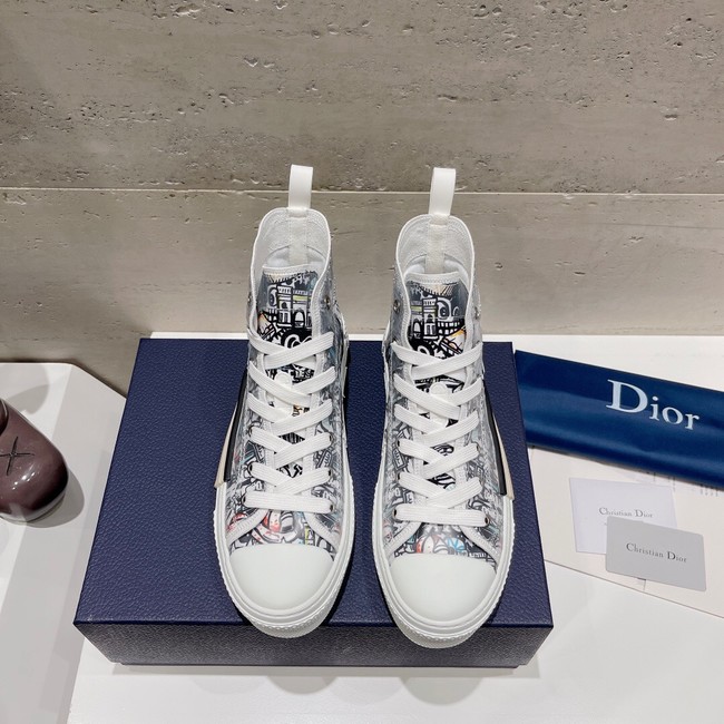 WALK N DIOR HIGH-TOP PLATFORM SNEAKER Dior Oblique Embroidered Cotton 93515-7