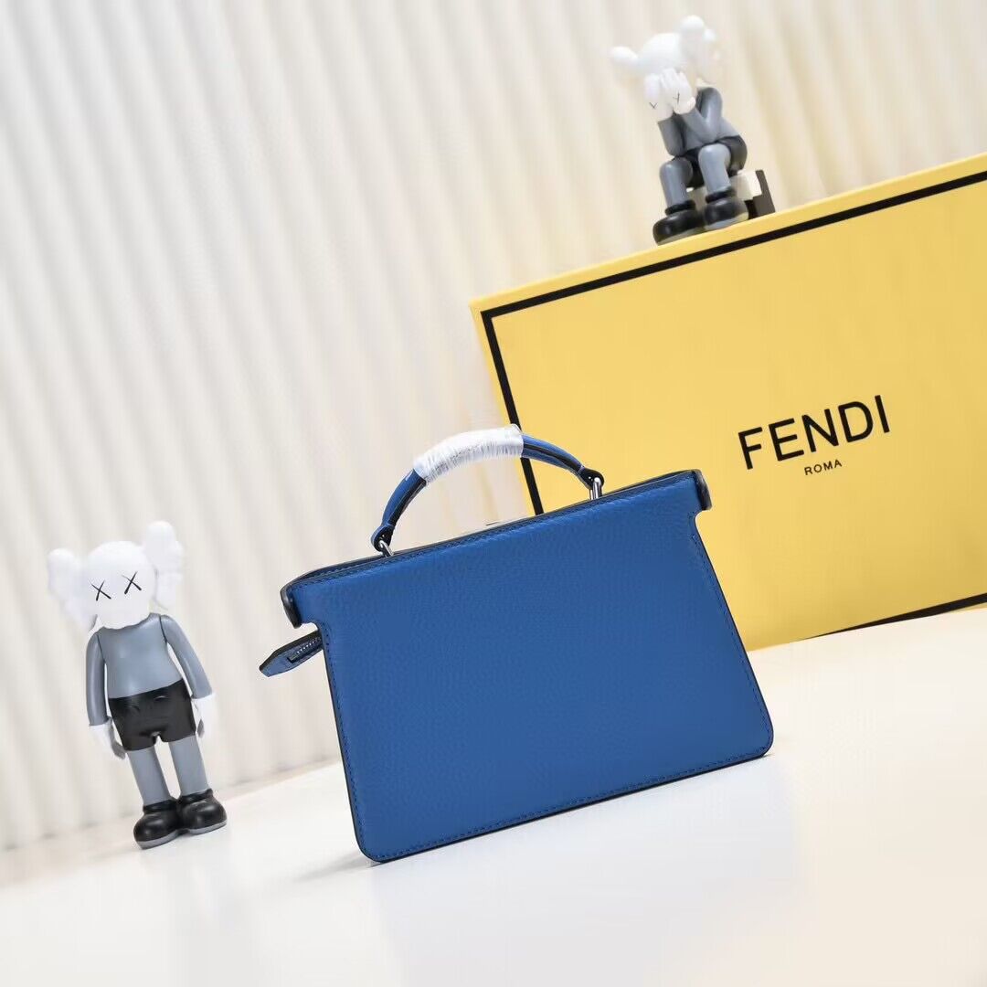 Fendi Peekaboo ISeeU XCross Small Original Leather Bag 2317 Blue