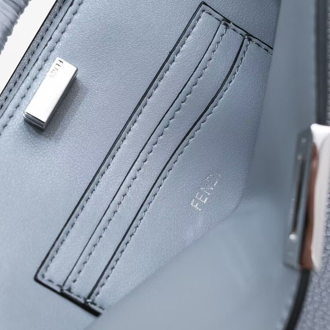 Fendi Peekaboo ISeeU XCross Small Original Leather Bag 2317 Light Gray